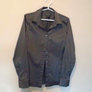 BANANA REPUBLIC CHARCOAL NON-IRON FITTED WOMANS LONG SLEEVED SHIRT SIZE 8